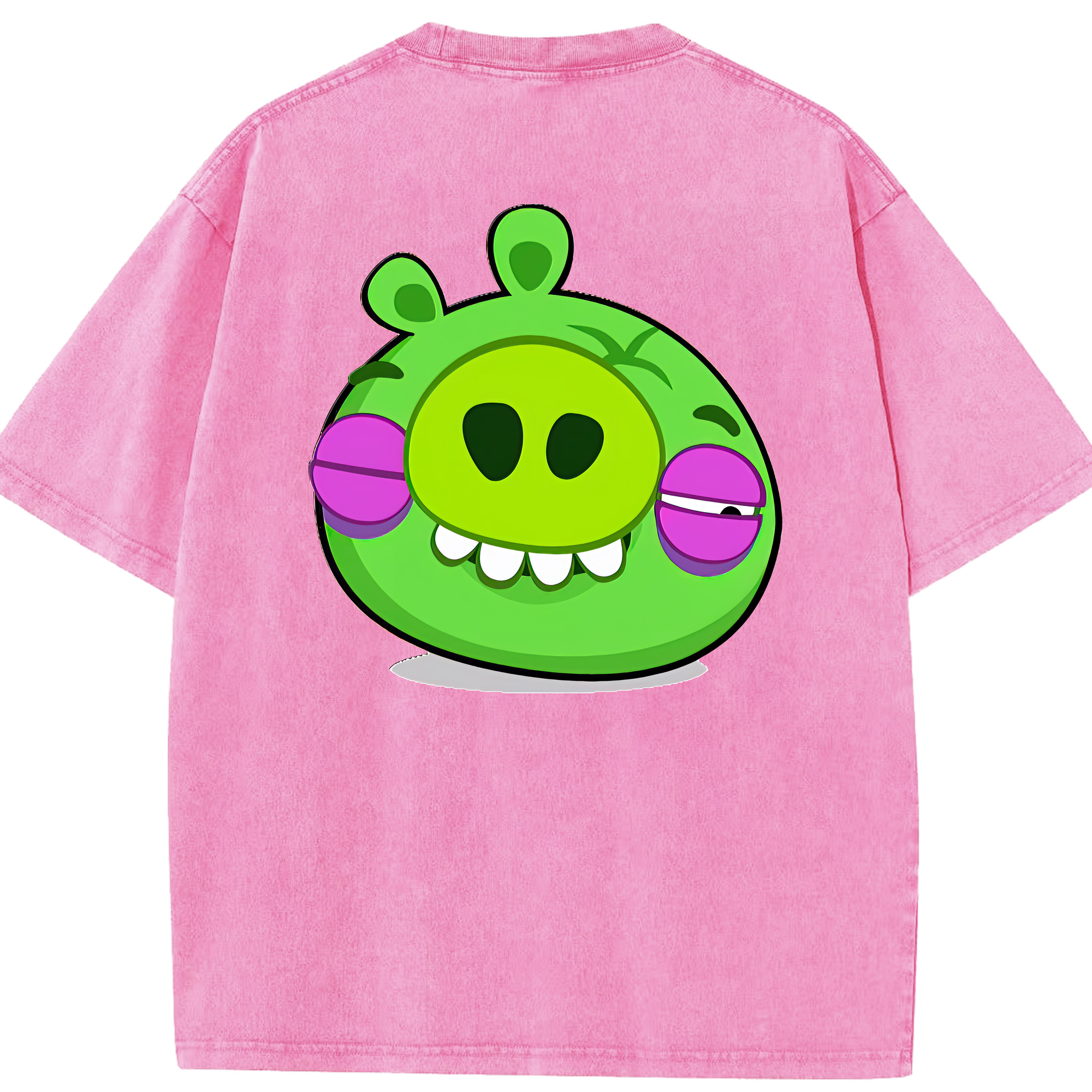 （画像用） Angry Birds アングリーバード 綿100% ヴィンテージ風 半袖Tシャツ（背面プリント）